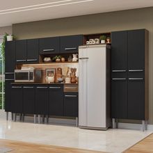Armário De Cozinha Completa 325cm Rustic-preto Emilly Madesa 07