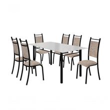 Conjunto Verona 06 Cadeiras Com Base Piauí Bm Tubulares Off White-courino 12