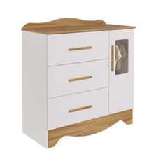 Cômoda Clara 1 Porta 3 Gavetas - Moveis Peroba Amendoa-branco