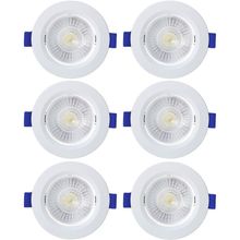 Kit 6 Spot De Led Embutir Slim Mr16 Redondo 6w Bivolt 4100k Neutro