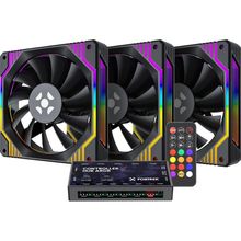 Kit Cooler Fan Argb Fortrek Frosty Preto Com Controladora-controle