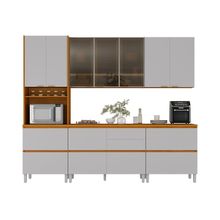 Cozinha Completa Itatiaia Lumina Aéreo 2 Portas 270cm Em Madeira Mdf Cinamomo/fendi