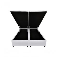Cama Box Baú King Bipartido Sintético Branco 42x193x203