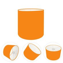 Cúpula Abajur E Luminária Cilíndrica Vivare Cp-7005 ø18x18cm - Bocal Nacional Laranja