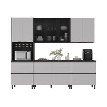 Cozinha Completa Itatiaia Lumina Aéreo 2 Portas 270cm Em Madeira Mdf Grafite/fendi