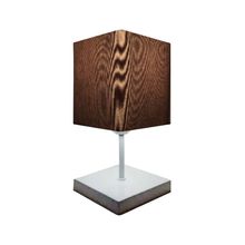 Abajur Quadrado Md-2008br Cúpula Tecido Café