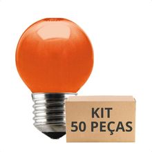 Kit 50 Lâmpadas Incandescente Bolinha Colorida 15w E27 Taschibra Laranja 110v