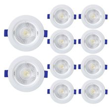 Kit 10 Spot De Led Embutir Slim Par20 Redondo 8w Bivolt 3000k Quente