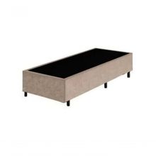 Base Box Solteiro Bege Suede 38x88x188