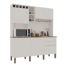 Armário De Cozinha 6 Portas 2 Gavetas New Topázio Salleto Branco