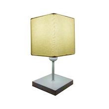 Abajur Quadrado Md-2008br Cúpula Tecido Algodão Crú