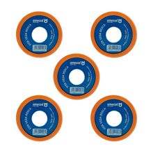 Kit 5 Fitas Veda Rosca 12mm 50 Metros Vedação Hidráulica Canos Torneiras Teflon