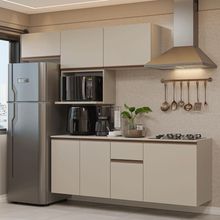 Armário De Cozinha Completa 240 Cm Suspensa Crema Nice Madesa 07