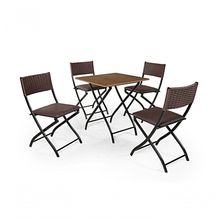 Jogo Mesa Imbuia Dobravel Com 4 Cadeiras Dobravel Castanho