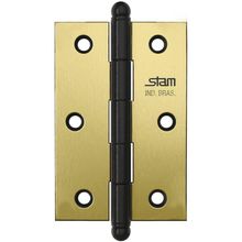 Dobradiça Pino E Bola 3.1-2" X 2.5-16" X 1,7mm Oxidado Sem Anel E Com Canto Reto - 42031 - Stam