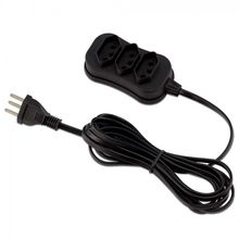 Extensão 3 Tomadas Slim Tripolar Preto 5 Metros - 0180200254 - Forceline Extensao 3t Slim Tripolar Pt 5m Forcelin