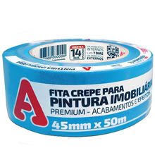 Fita Crepe Azul Neon 50m 45mm Para Pintura Imobiliária - 00409130556 - Adere