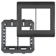 Placa 4x4 Com Suporte E 6 Módulos Habitat Black - 4080 - Fame