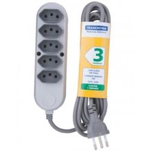 Extensão 3m Com 5 Tomadas 2p+t 10a 250v - 57504-030 - Tramontina Extensao 5tom.2p+t 10a-250v 3mt Tramonti