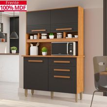 Cozinha 4 Portas 2 Gavetas Sara Frison- Tudo De Móveis Cinamomo/off