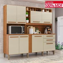 Cozinha 8 Portas 2 Gavetas Aurora - Tudo De Móveis Cinamomo/off