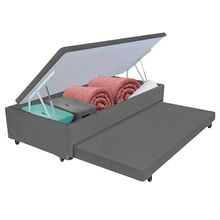 Bicama Box Baú Com Cama Auxiliar Solteiro 88x188x44 Cinza