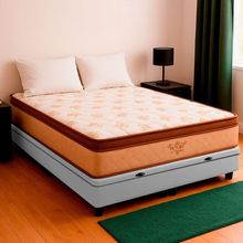 Box Casal Branco E Colchão Victory Molas Vstore 138x188x30