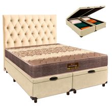 Kit Cama Box Bau + Cabeceira + Colchão Queen D26 - Ortophedic - Sankonfort