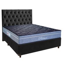 Cama Box + Colchão Casal Molas Ensacadas Petrus Paropas + Cabeceira Estofada