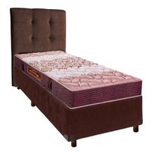 Cama + Box Marrom E Colchão D26 Solteiro - Ortophedic Sankonfort + Cabeceira