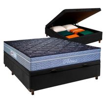 Colchão Casal Molas Ensacadas + Bau Preto - Petrus Paropas