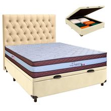 Kit Cama Box Bau + Cabeceira + Colchão Casal Molas Ensacadas - Legaccy - Paropas