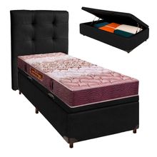 Kit Cama Box Bau + Cabeceira + Colchão Solteiro D26 - Ortophedic - Sankonfort