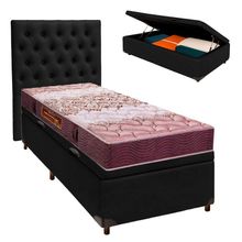 Kit Cama Box Bau + Cabeceira + Colchão Solteiro D26 - Ortophedic - Sankonfort