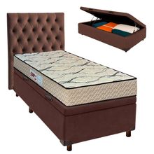 Kit Cama Box Bau + Cabeceira + Colchão Solteiro D33 - Maxsono - Paropas