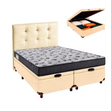 Kit Cama Box Bau + Cabeceira + Colchão Casal D33 - Iso100 - Ortobom