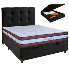 Kit Cama Box Bau + Cabeceira + Colchão Casal Molas Ensacadas - Legaccy - Paropas