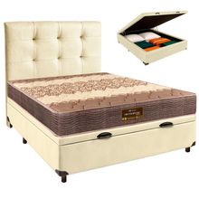 Kit Cama Box Bau + Cabeceira + Colchão Casal D26 - Ortophedic - Sankonfort