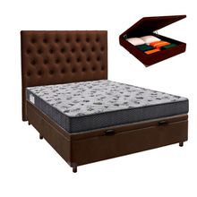 Kit Cama Box Bau + Cabeceira + Colchão Casal D33 - Iso100 - Ortobom
