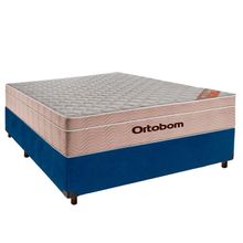 Colchão Casal Molas Ensacadas + Box Azul - Airtech Ortobom