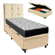 Kit Cama Box Bau + Cabeceira + Colchão Solteiro D33 - Iso100 - Ortobom