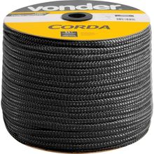 Corda Multifilamento Trançada 12mm 140m Preta Vonder