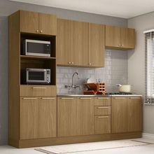 Cozinha Compacta 5 Pçs Tampo 270cm Elegance Luciane Móveis Freijó/Freijó Brasil