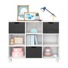 Nicho Organizador C/ 3 Gavetas Roterdã Q01 Branco/Preto