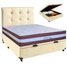 Kit Cama Box Bau + Cabeceira + Colchão Casal Molas Ensacadas - Legaccy - Paropas