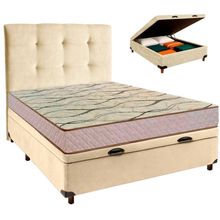 Kit Cama Box Bau + Cabeceira + Colchão Casal D33 - Maxsono - Paropas
