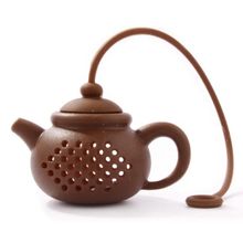 Infusor De Chá Mini Formato De Bule Peneira Filtro De Silicone Cesto Coador Premium