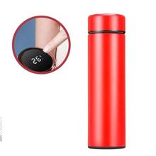 Garrafa Térmica Inox 480ml Com Display Lcd Termômetro Copo Térmico Medidor De Temperatura Vermelho Luxo