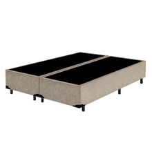 Cama Box Casal Blindado Bipartido Extremo Reforçado Xerife Móveis Suede Bege 40x138x188