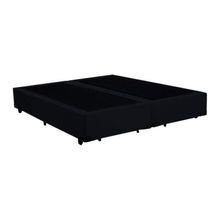 Cama Box Casal Blindado Bipartido Extremo Reforçado Xerife Móveis Suede Preto 40x138x188